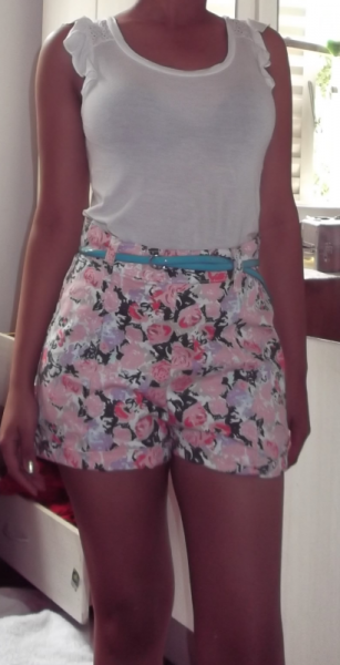 Short floral - Cintura alta